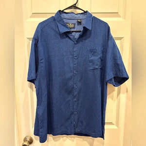 Nat Nast Silk Camp Short Sleeve Blue Hawaiian Vacation Button Down Mens‎ XL